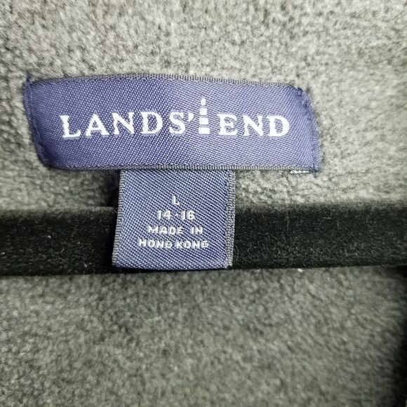 Lands' End Red Nylon Hooded Fleece Lined Squall Parka Ski Winter Coat L 14-16 - Picture 4 of 12